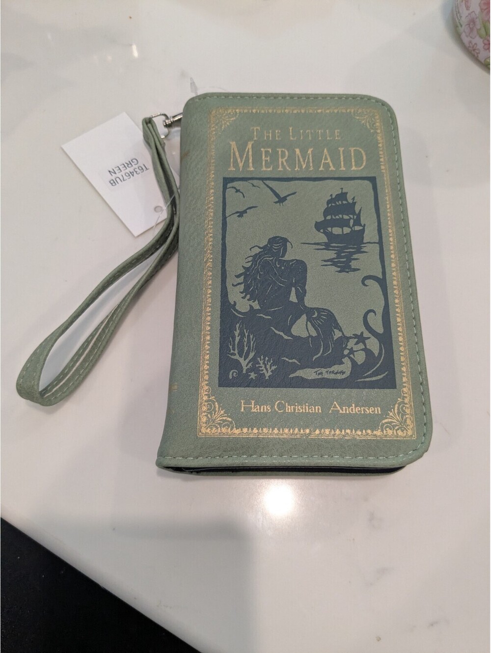 The Little Mermaid Comeco Book Wallet Zip Up Wristlet Ashley M Artisan Green
